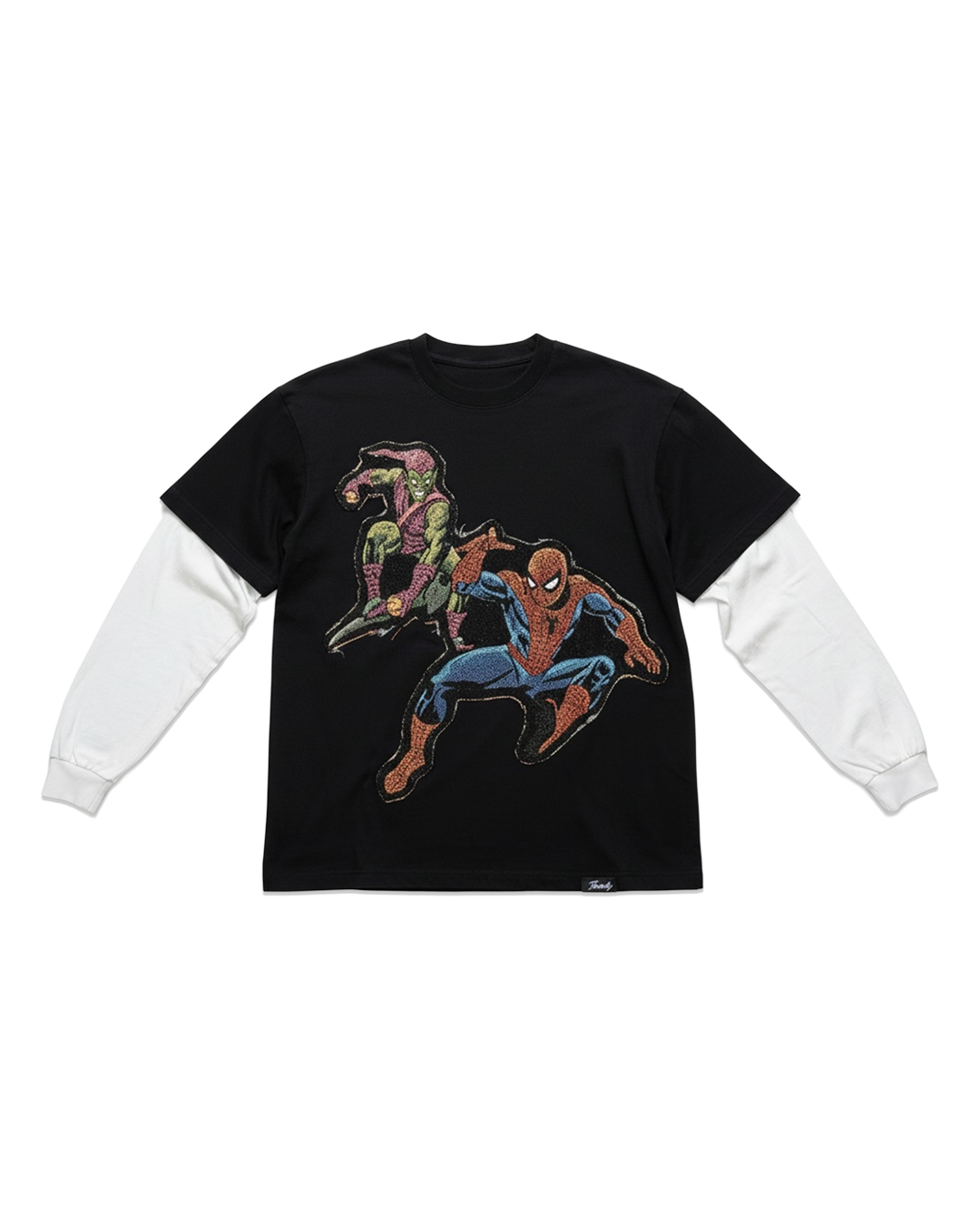 Spiderman undersleeve oversized tee (black)