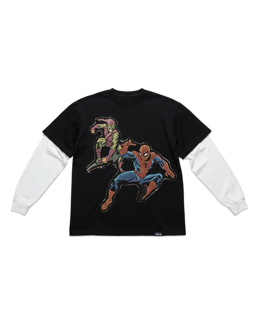 Spiderman undersleeve oversized tee (black)