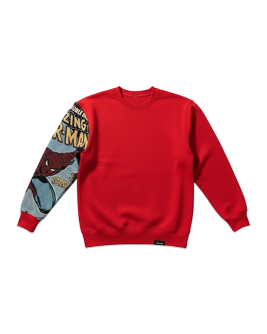 Spiderman tapestry sleeve crewneck (red)